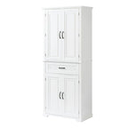 Meuble de salle de bain en MDF gris/blanc/noir avec double porte, tiroir et étagère réglable – Simple