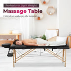 Table de massage pliable portative noire avec hauteur et accoudoirs réglables – Simple