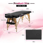 Table de massage pliable portative noire avec hauteur et accoudoirs réglables – Simple