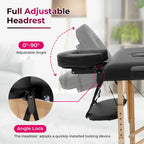 Table de massage pliable portative noire avec hauteur et accoudoirs réglables – Simple