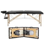 Table de massage pliable portative noire avec hauteur et accoudoirs réglables – Simple