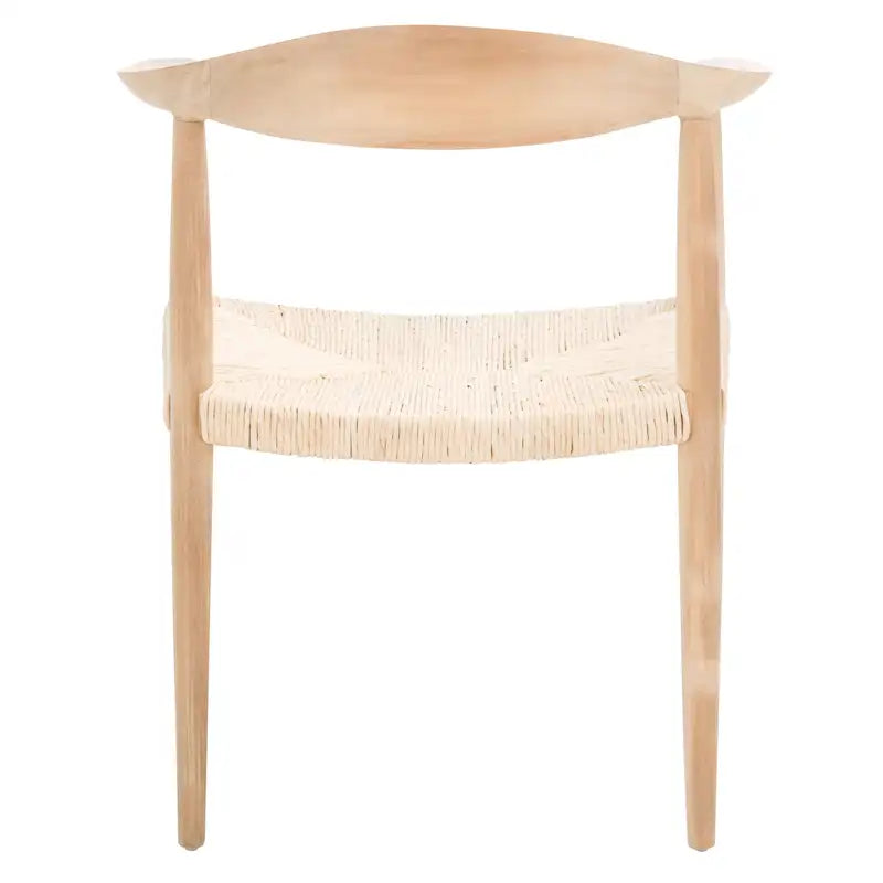 Fauteuil d'appoint en rotin torsadé naturel/noir avec cadre en bois – Individuel