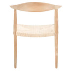 Fauteuil d'appoint en rotin torsadé naturel/noir avec cadre en bois – Individuel