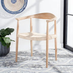 Fauteuil d'appoint en rotin torsadé naturel/noir avec cadre en bois – Individuel