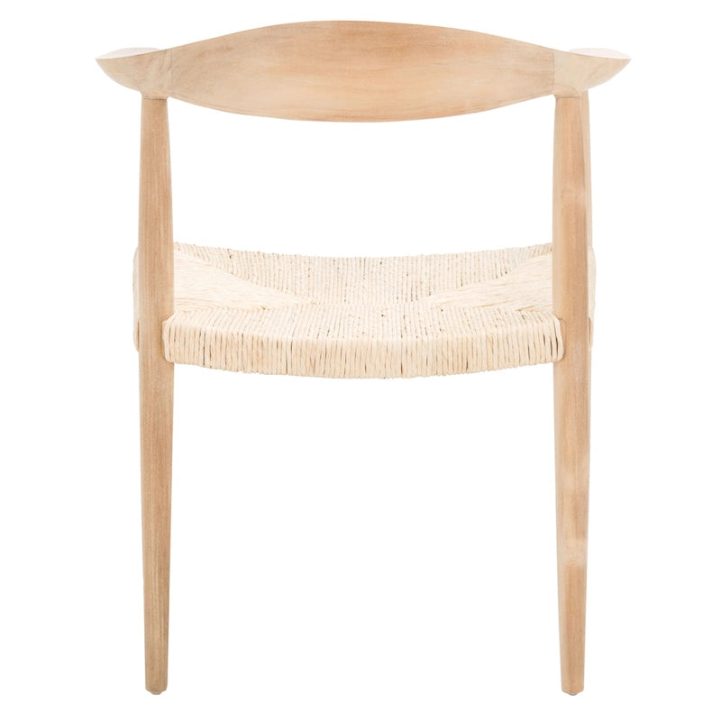 Fauteuil d'appoint en rotin torsadé naturel/noir avec cadre en bois – Individuel