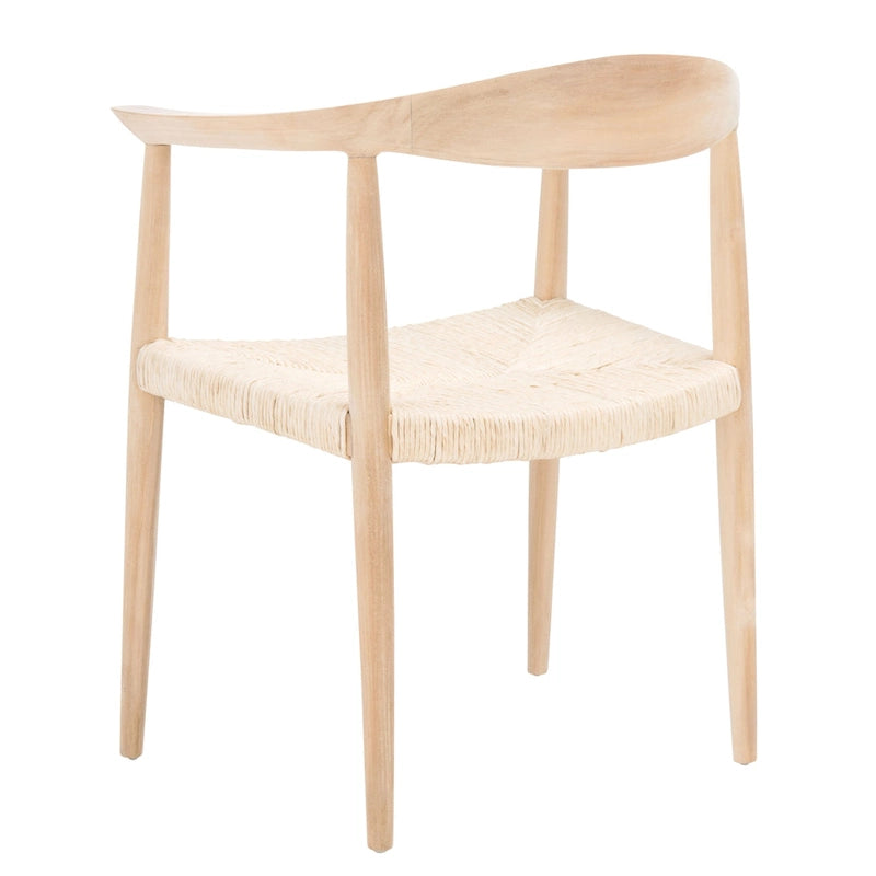 Fauteuil d'appoint en rotin torsadé naturel/noir avec cadre en bois – Individuel