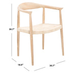 Fauteuil d'appoint en rotin torsadé naturel/noir avec cadre en bois – Individuel