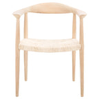 Fauteuil d'appoint en rotin torsadé naturel/noir avec cadre en bois – Individuel