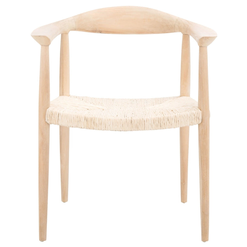 Fauteuil d'appoint en rotin torsadé naturel/noir avec cadre en bois – Individuel