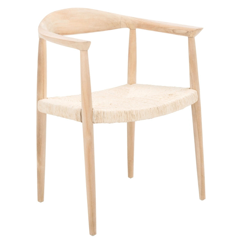 Fauteuil d'appoint en rotin torsadé naturel/noir avec cadre en bois – Individuel