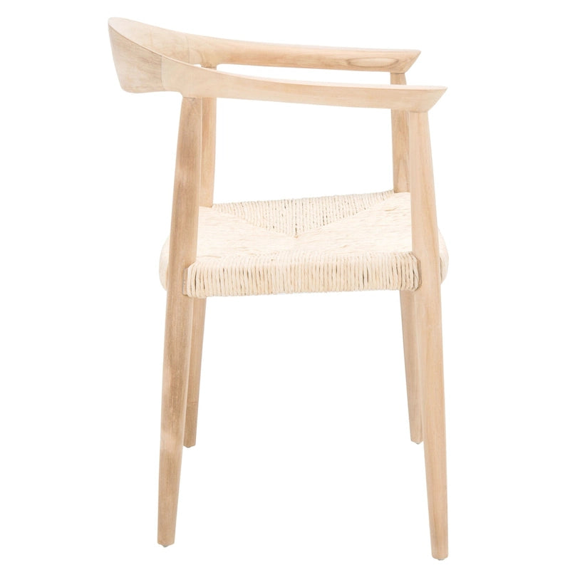 Fauteuil d'appoint en rotin torsadé naturel/noir avec cadre en bois – Individuel