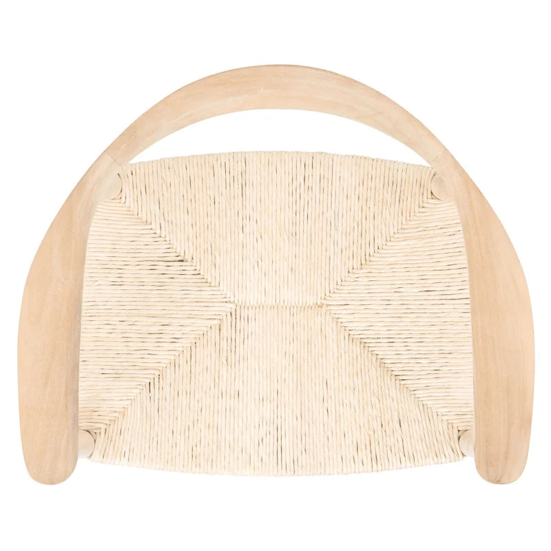 Fauteuil d'appoint en rotin torsadé naturel/noir avec cadre en bois – Individuel