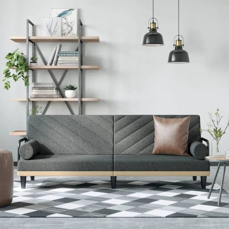 vidaXL Sleeper Sofa with Armrests Sofa Couch Recliner Chair Loveseat Fabric - 80.7  x 35  x 27.6 
