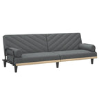 Canapé-lit convertible 2 places en tissu gris clair/gris foncé avec dossier réglable