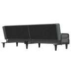 Canapé-lit convertible 2 places en tissu gris clair/gris foncé avec dossier réglable
