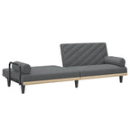 Canapé-lit convertible 2 places en tissu gris clair/gris foncé avec dossier réglable