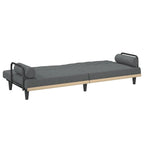 Canapé-lit convertible 2 places en tissu gris clair/gris foncé avec dossier réglable