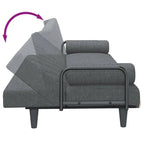 Canapé-lit convertible 2 places en tissu gris clair/gris foncé avec dossier réglable