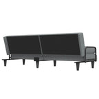 Canapé-lit convertible 2 places en tissu gris clair/gris foncé avec dossier réglable