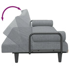 Canapé-lit convertible 2 places en tissu gris clair/gris foncé avec dossier réglable