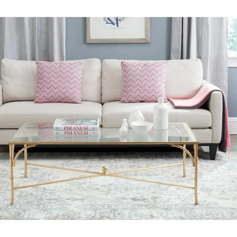 SAFAVIEH Telke Gold Coffee Table - 50  x 26  x 18  - 50Wx26Dx18H