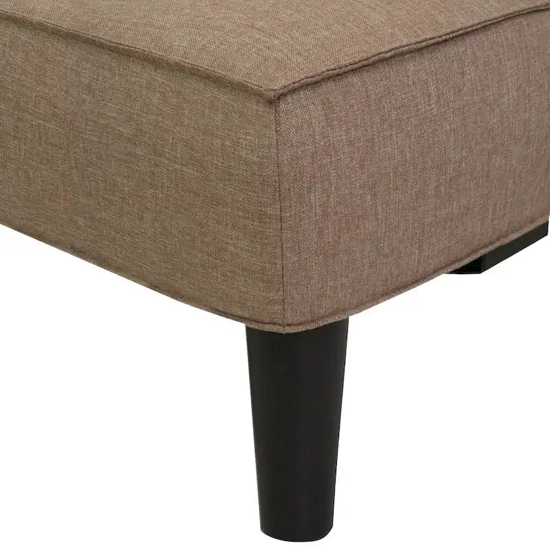 Canapé-lit futon convertible en tissu gris foncé/beige cannelle avec coussins capitonnés – 2 places