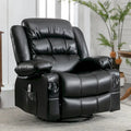 Fauteuil inclinable, pivotant et berçant de massage en tissu noir avec chauffage et port USB – Simple