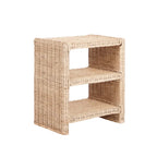 Table d'appoint à 3 niveaux en rotin marron et bois de manguier – Simple