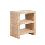 Table d'appoint à 3 niveaux en rotin marron et bois de manguier – Simple