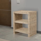 Table d'appoint à 3 niveaux en rotin marron et bois de manguier – Simple