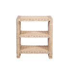 Table d'appoint à 3 niveaux en rotin marron et bois de manguier – Simple