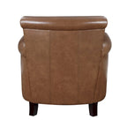 Fauteuil d'appoint en cuir pleine fleur marron/gris avec clous décoratifs – Unité