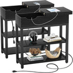 End Table with Charging Station - 11 D x 23.6 W x 24.5 H