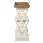 Console 3 niveaux blanche antique avec plateau amovible, pour 1 personne