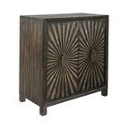 Meuble d'appoint pour le vin à 2 portes en bois d'hévéa et d'acacia vieilli avec casier à 17 bouteilles – Simple