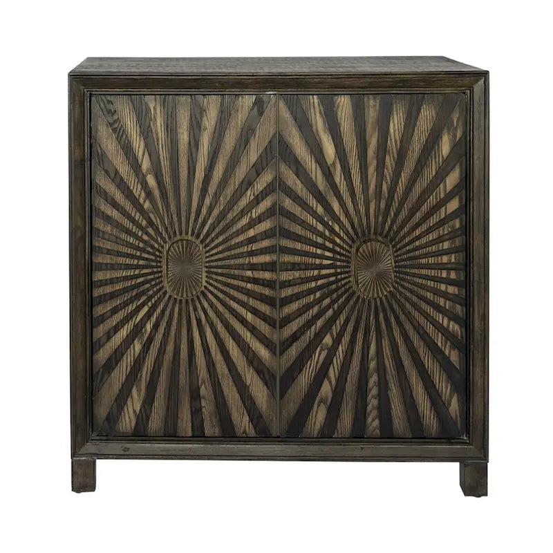 Meuble d'appoint pour le vin à 2 portes en bois d'hévéa et d'acacia vieilli avec casier à 17 bouteilles – Simple