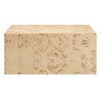 Table basse carrée en placage de loupe de Mappa blanchi/naturel avec pieds réglables – Individuel