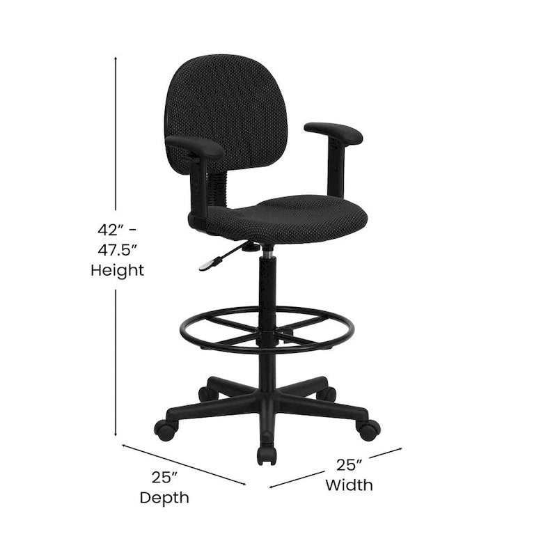 Chaise de bureau sur roulettes en tissu noir/bordeaux/gris/bleu marine avec accoudoirs réglables – Simple