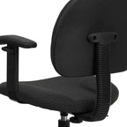Chaise de bureau sur roulettes en tissu noir/bordeaux/gris/bleu marine avec accoudoirs réglables – Simple