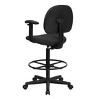 Chaise de bureau sur roulettes en tissu noir/bordeaux/gris/bleu marine avec accoudoirs réglables – Simple