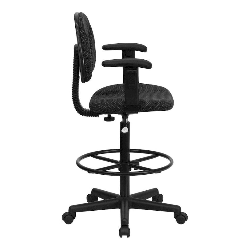 Chaise de bureau sur roulettes en tissu noir/bordeaux/gris/bleu marine avec accoudoirs réglables – Simple