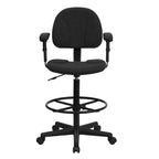 Chaise de bureau sur roulettes en tissu noir/bordeaux/gris/bleu marine avec accoudoirs réglables – Simple