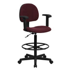 Chaise de bureau sur roulettes en tissu noir/bordeaux/gris/bleu marine avec accoudoirs réglables – Simple
