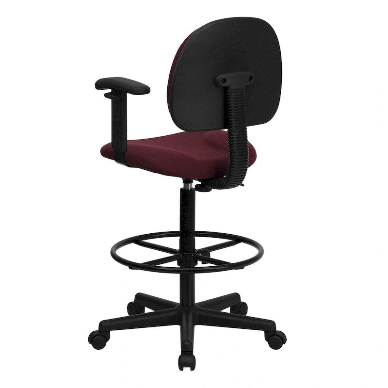 Chaise de bureau sur roulettes en tissu noir/bordeaux/gris/bleu marine avec accoudoirs réglables – Simple