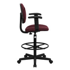 Chaise de bureau sur roulettes en tissu noir/bordeaux/gris/bleu marine avec accoudoirs réglables – Simple