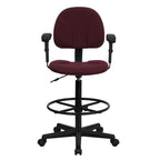 Chaise de bureau sur roulettes en tissu noir/bordeaux/gris/bleu marine avec accoudoirs réglables – Simple