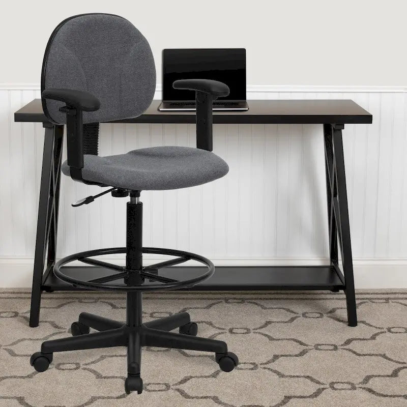 Chaise de bureau sur roulettes en tissu noir/bordeaux/gris/bleu marine avec accoudoirs réglables – Simple