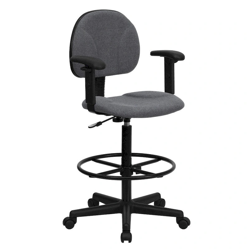 Chaise de bureau sur roulettes en tissu noir/bordeaux/gris/bleu marine avec accoudoirs réglables – Simple