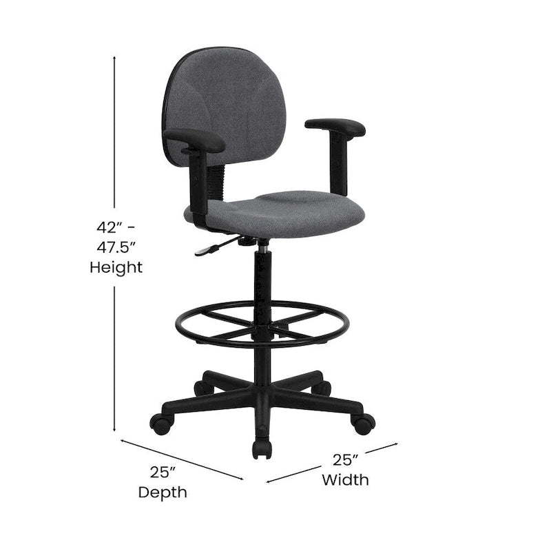 Chaise de bureau sur roulettes en tissu noir/bordeaux/gris/bleu marine avec accoudoirs réglables – Simple