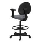 Chaise de bureau sur roulettes en tissu noir/bordeaux/gris/bleu marine avec accoudoirs réglables – Simple